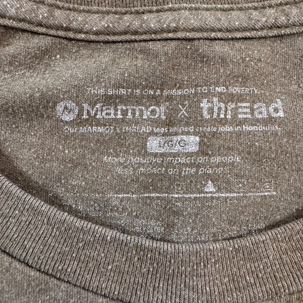 Marmot Thread Mountain Graphic Tee‎ Shirt Olive Green Outdoor Hiking Mens Sz L